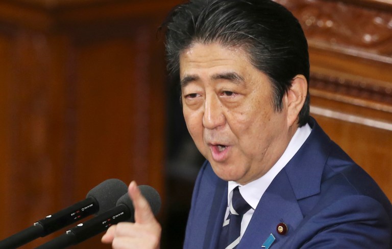 President Trump has invited Japanese Prime Minister Shinzo Abe to meet at the White House on Feb. 10. (AP Photo/Koji Sasahara)