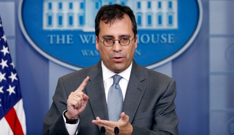 U.S. Citizenship and Immigration Services Director Francis Cissna emailed staff, but made no public statement, to explain why a change to the agency's mission statement was necessary. (AP Photo/Alex Brandon)