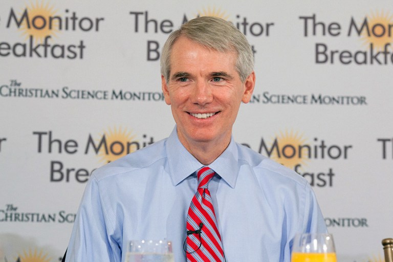 Sen. Rob Portman, Ohio Republican, wants the U.S. to help Ukraine. Michael Bonfigli/The Christian Science Monitor