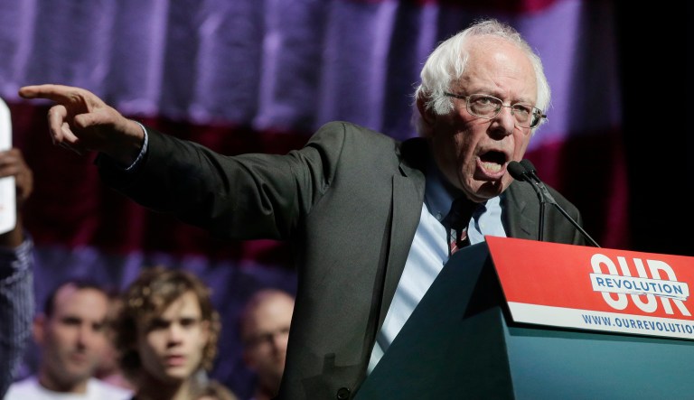 "I worry about him being a pathological liar. Those are some of the concerns I have," Bernie Sanders said of President Trump. (AP Photo/Steven Senne)