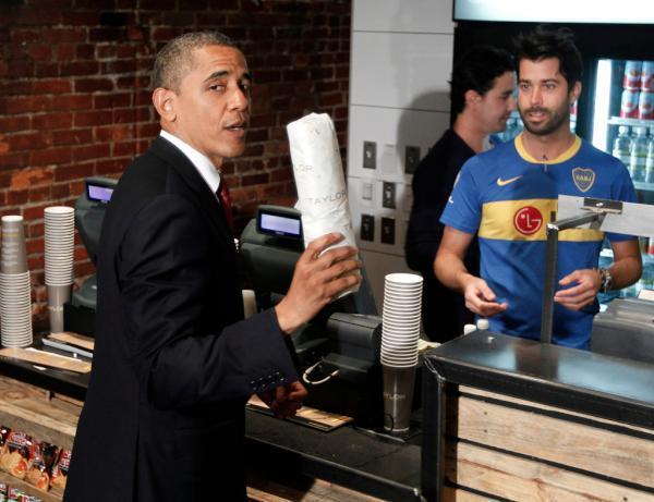 Back in D.C., Obama hosts hoagie summit