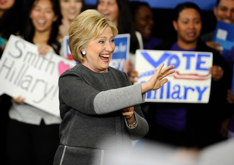 Hillary Clinton has won Massachusetts, dealing a major blow to to rival Sen. Bernie Sanders, who had hoped for a victory in his neighboring state. (AP Photo/Jessica Hill)