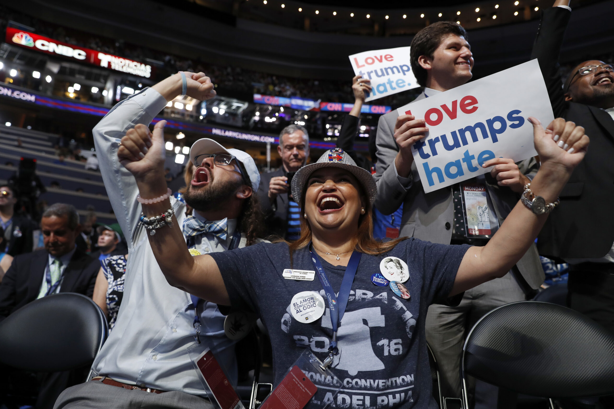 Delegates applaud party’s leftward shift