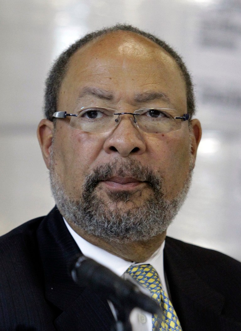 FILE - In this May 10, 2011, file photo, Dick Parsons, chairman of Citigroup, participates in a discussion at the Hooven Dayton Corp. facility in Dayton, in Dayton, Ohio. The NBA has chosen Parsons, the former Citigroup chairman and former Time Warner chairman and CEO, as interim CEO of the Los Angeles Clippers, the league announcement Friday, May 9, 2014.  (AP Photo/Al Behrman, File)