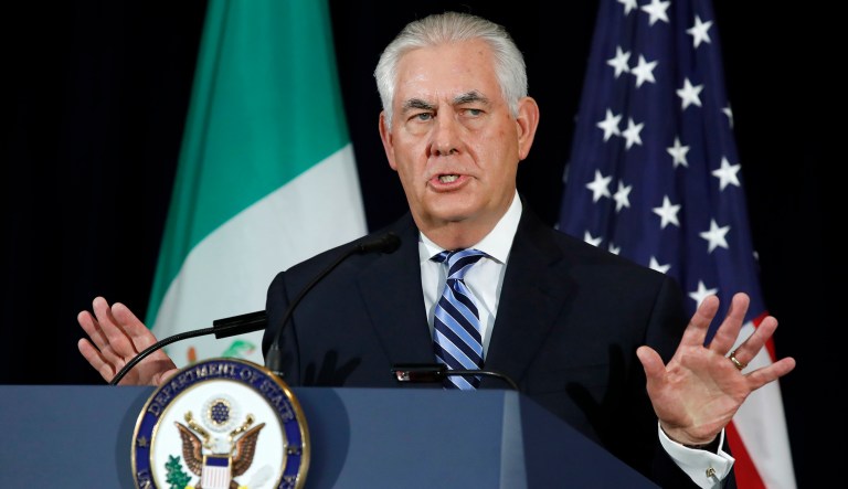 Secretary of State Rex Tillerson indicated Monday that President Trump won't be apologizing to Israeli officials he visits this week after reportedly sharing intelligence with Russian officials that came from Israel. (AP Photo/Jacquelyn Martin)