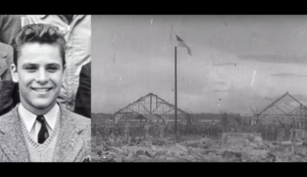 Ernest Kernen, high school photo. Flag raising ceremony, Guam. (Photo credits: Kernen family and Damien Barer)