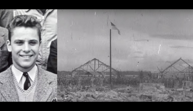Ernest Kernen, high school photo. Flag raising ceremony, Guam. (Photo credits: Kernen family and Damien Barer)