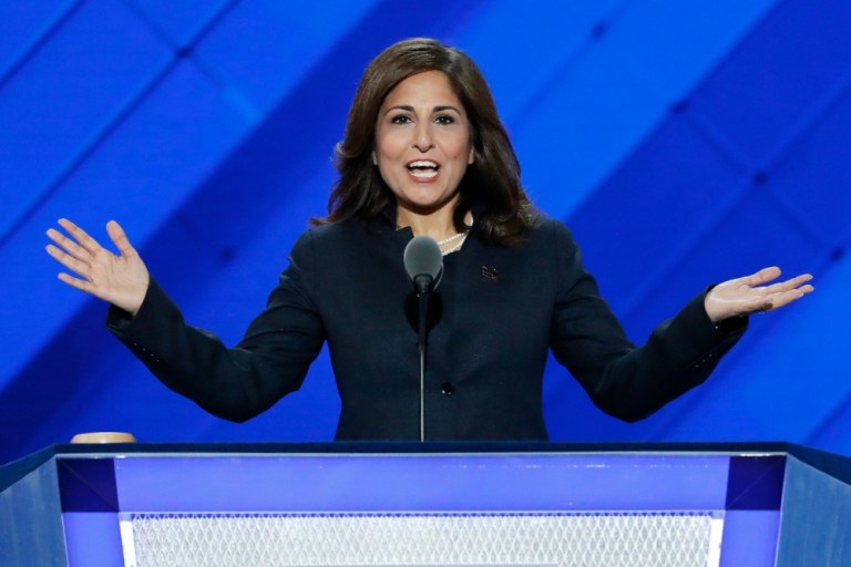 Neera Tanden made the warning about at $15 minimum wage in an April 2015 email to top Clinton campaign staffers John Podesta, Robby Mook, Jake Sullivan and Jennifer Palmieri. (AP Photo)