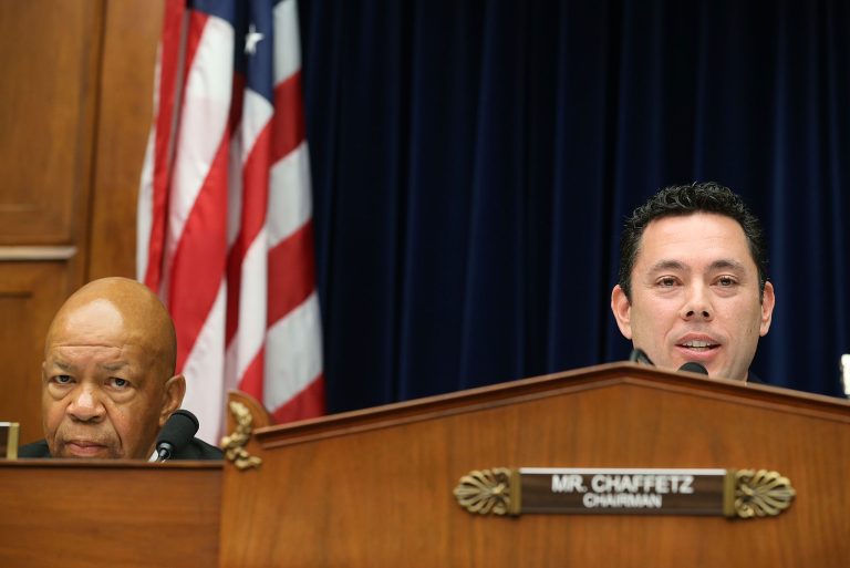 House Oversight and Government Reform Committee Chairman Rep. Jason Chaffetz R-Utah, right, and the committee's ranking member Rep. Elijah Cummings, D-Md. (Photo by Mark Wilson/Getty Images)