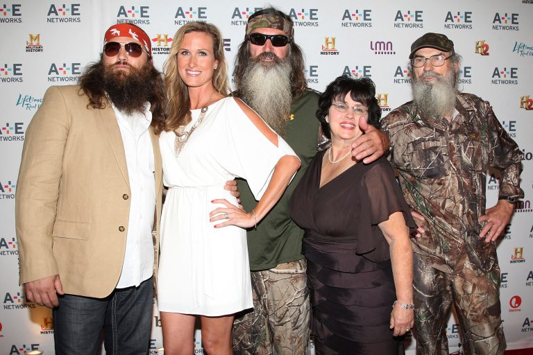 The Robertson family, including Phil, center,ÃÂ pose at the A&E Networks 2012 Upfront at Lincoln Center in New York in May 2012.ÃÂ (AP Photo/Starpix, Kristina Bumphrey)