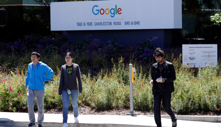 At Google, men hold 80 percent of tech jobs and 75 percent of leadership positions. But the disparity isn't unique to Google. (AP Photo/Marcio Jose Sanchez)