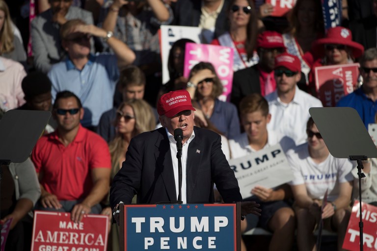 An LA Times reporter openly mused on Twitter about the death of Republican Donald Trump before deleting the message. (AP Photo/Matt Rourke)