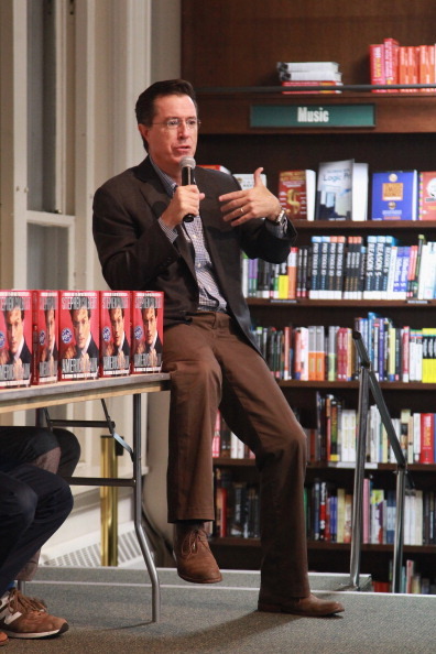 Stephen Colbert getting wax doppelganger