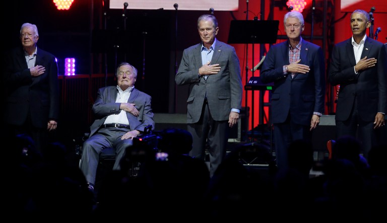 Under the Former Presidents Act of 1958, former presidents receive a pension of $205,700 annually and unlimited taxpayer money for staff salaries, office space, communications, travel, and other costs. There are currently five former living presidents. (AP Photo/LM Otero)