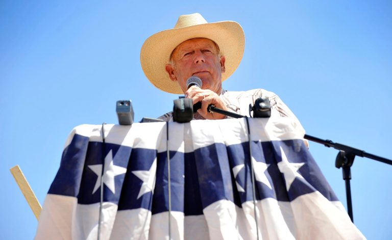 Rancher Cliven Bundy speaks during a news conference near his ranch on April 24, 2014 in Bunkerville, Nev. (Photo by David Becker/Getty Images)