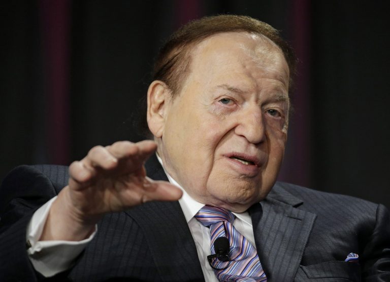 Las Vegas Sands Corp. CEO Sheldon Adelson speaks at the Global Gaming Expo, Wednesday, Oct. 1, 2014, in Las Vegas. (AP Photo/John Locher)
