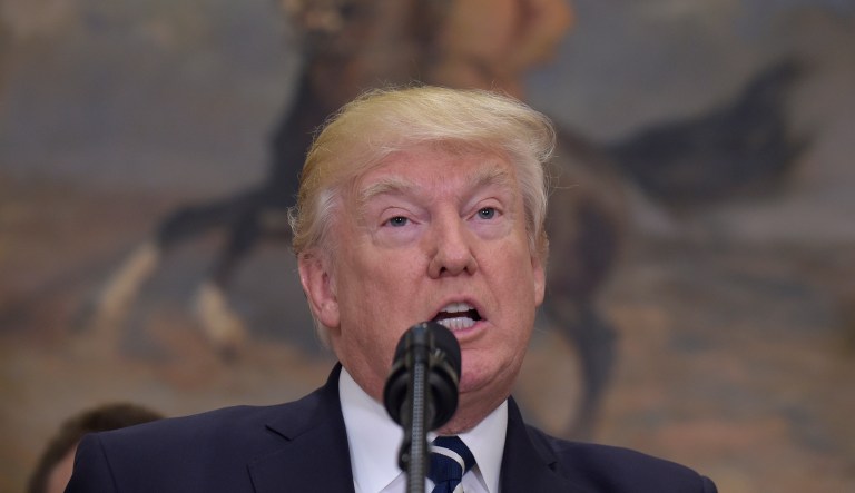 President Trump speaks about the shooting of House Majority Whip Steve Scales of La. at a baseball practice. (AP Photo/Susan Walsh)