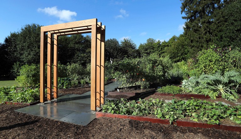 The White House kitchen garden was established by former first lady Michelle Obama. First lady Melania Trump is hosting her first event in the garden. (AP Photo/Manuel Balce Ceneta, File)