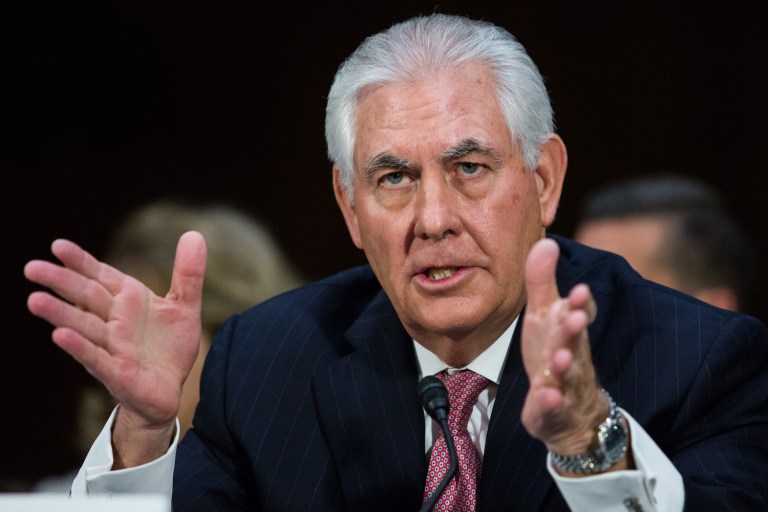 The Senate Foreign Relations Committee approved Tillerson in a party-line vote. (Washington Examiner/Graeme Jennings)