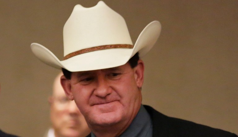 "Law enforcement faces a constant flow of opioids, trafficked humans, criminal aliens to our communities. Nowhere is it clearer than sanctuary cities, which is creating a safe haven for criminality," said Sheriff A.J. Louderback. (AP Photo/Eric Gay)