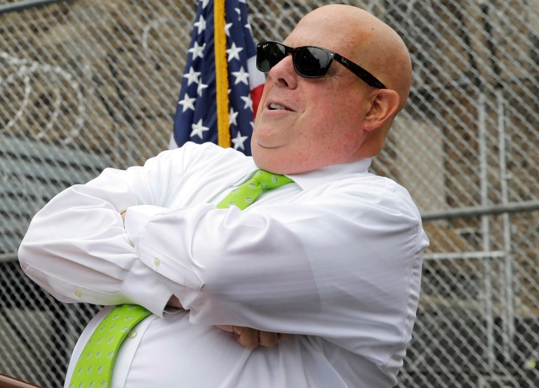 Maryland Gov. LarryÂ Hogan gave a nod to his staff, saying they ensured the governor's office still got plenty done during his course of treatment.Â (AP Photo/Patrick Semansky)
