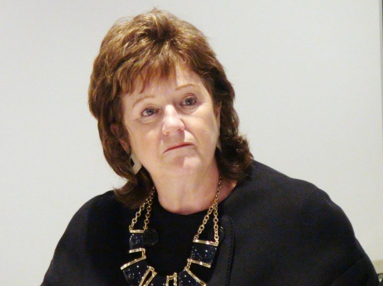 Professor Alexis Jay during a press conference at the New York Stadium, Rotherham, England, Tuesday Aug. 26, 2014, following the publication of a report she wrote which found around 1,400 children were sexually exploited in the town over a 16-year period. Rotherham Council leader Roger Stone resigned Tuesday following the publication of the shocking report which detailed gang rapes, grooming, trafficking and other sexual exploitation on a wide scale in the South Yorkshire town. (AP Photo/PA, Dave Higgens)  UNITED KINGDOM OUT  NO SALES  NO ARCHIVE