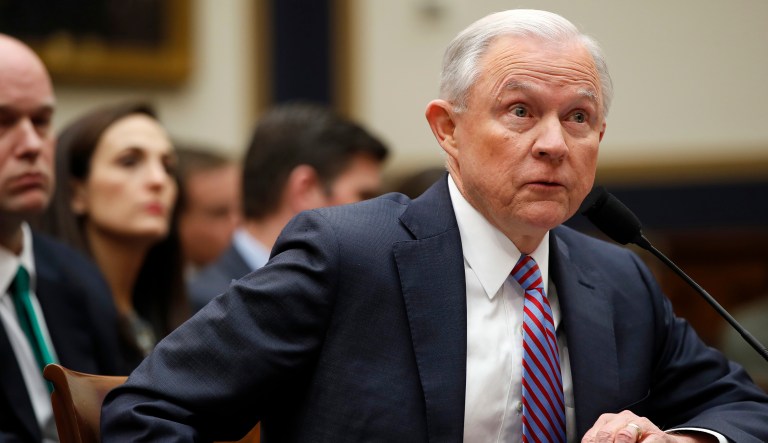 Attorney General Jeff Sessions speaks during a House Judiciary Committee hearing on Capitol Hill, Tuesday, Nov. 14, 2017 in Washington. (AP Photo/Alex Brandon)