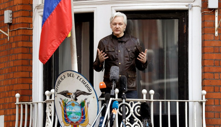 On Wednesday, WikiLeaks founder Julian Assange condemned a report detailing Roger Stone's recent visit to the Ecuadorian embassy in London. Stone, who has come under scrutiny in various Russia probes for having an intermediary to Assange, visited the embassy and said he did not see Assange. (AP Photo/Matt Dunham)