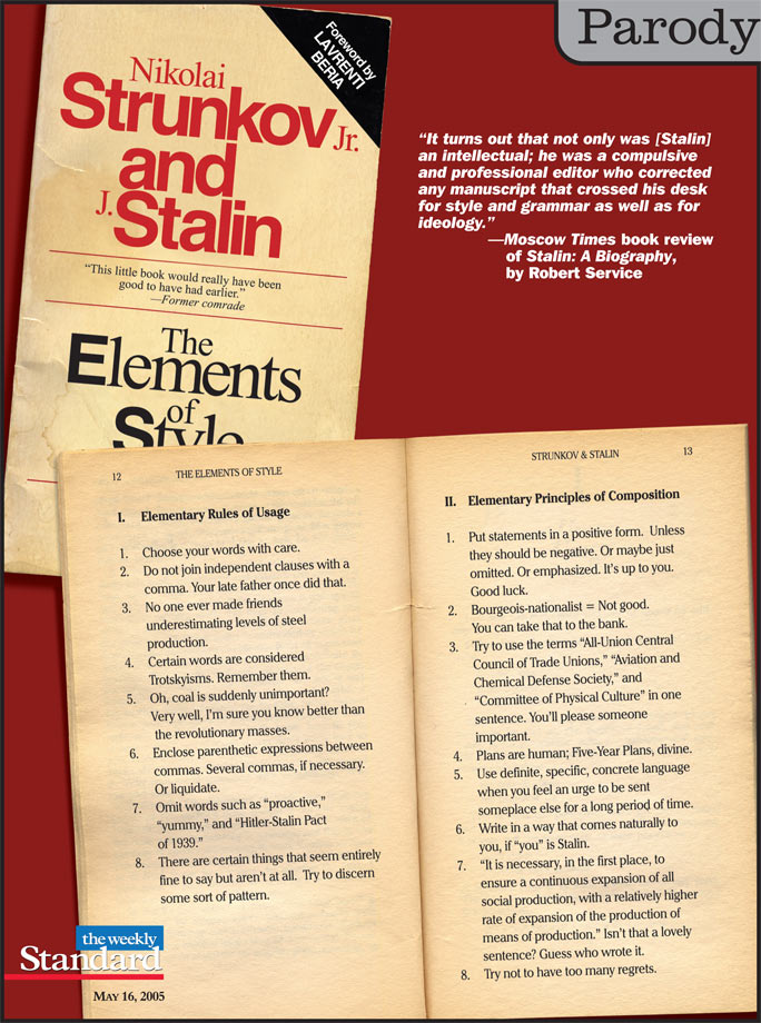 Strunkov and Stalin’s Elements of Style