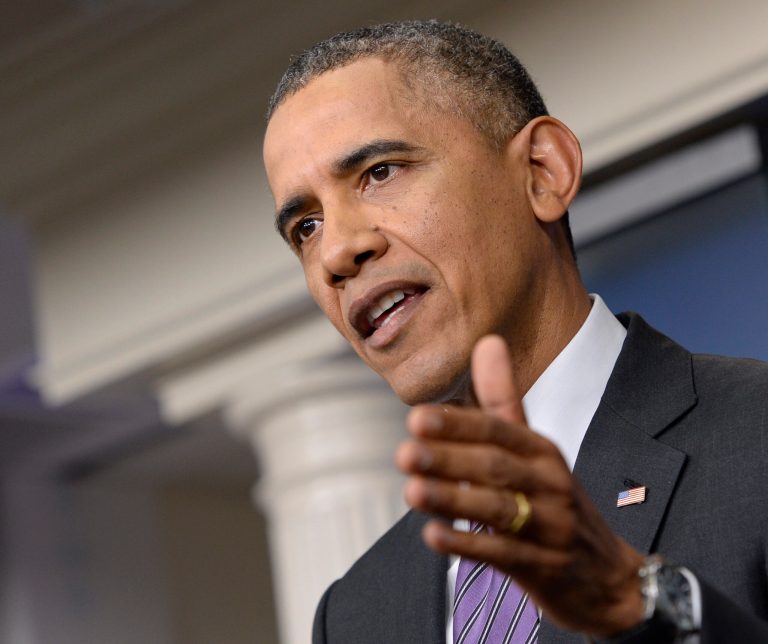 President Barack Obama speaks in the briefing room of the White House in Washington, Thursday, April 17, 2014. (AP Photo/Susan Walsh)