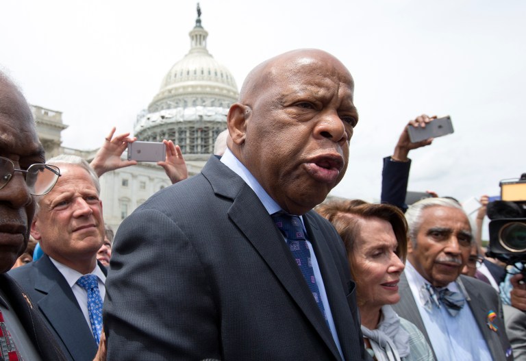 The June protest was led by Rep. John Lewis, D-Ga., a civil rights icon who was arrested dozens of times in the 1960s while demonstrating against racial inequality. (AP Photo/Alex Brandon)