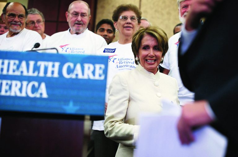 Despite rising concerns with the law, Democrats led by House Minority Leader Rep. Nancy Pelosi are fighting changes to Obamacare.  (Photo by Alex Wong/Getty Images)