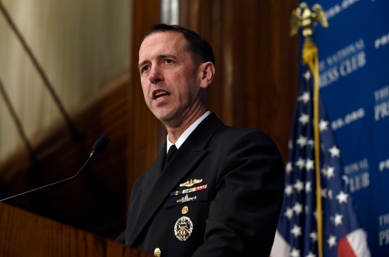 —œWhat could be less confrontative than just an operation that sails a ship completely consistent with existing international law, just advocates for that system?—£ Adm. John Richardson asked. (AP Photo)