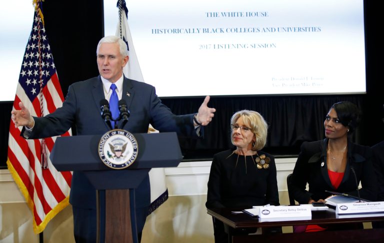 Trump's executive order comes one day after Vice President Pence and Education Secretary Betsy DeVos hosted representatives from dozens of HBCUs at a 
