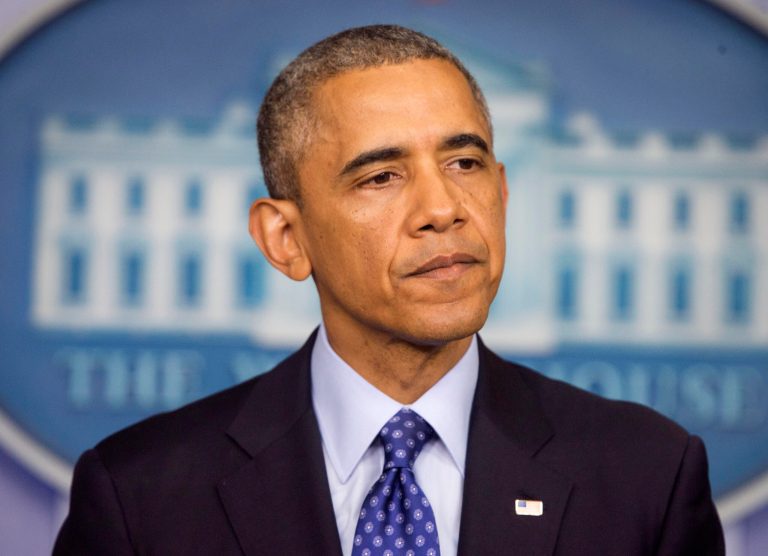 President Obama pauses while speaking about the situation in Iraq on Thursday at the White House in Washington. (AP/Pablo Martinez Monsivais)
