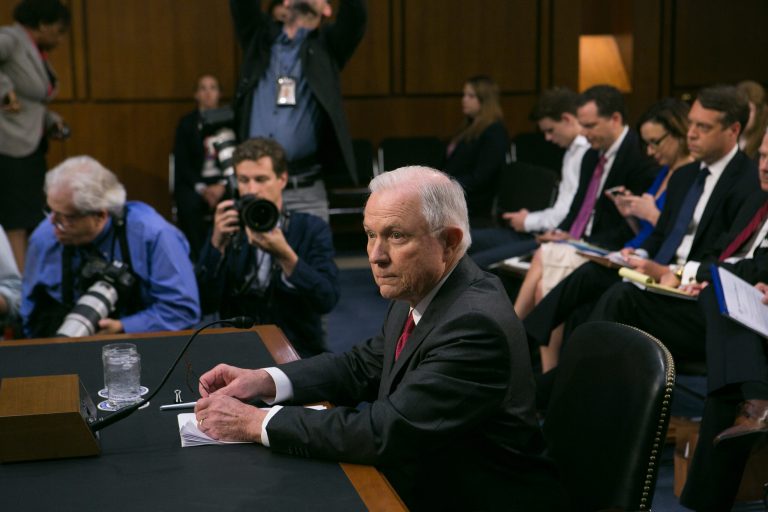 Sessions testified before the Senate Select Committee on Intelligence on the number and nature of Sessions' meetings with Russian government officials during the 2016 presidential campaign. (Graeme Jennings/Washington Examiner)