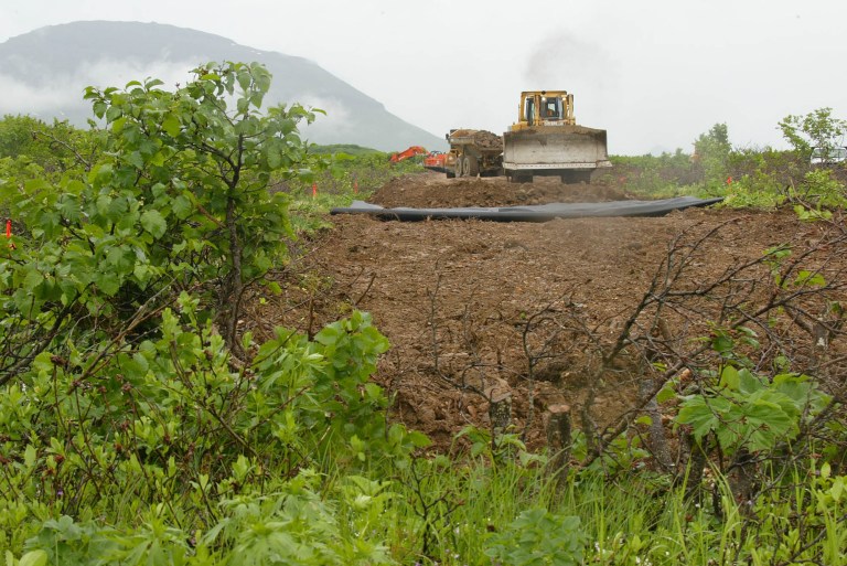 King Cove residents are pushing for a one-lane road through a refuge so they can reach the nearest town. (AP Photo/Al Grillo)