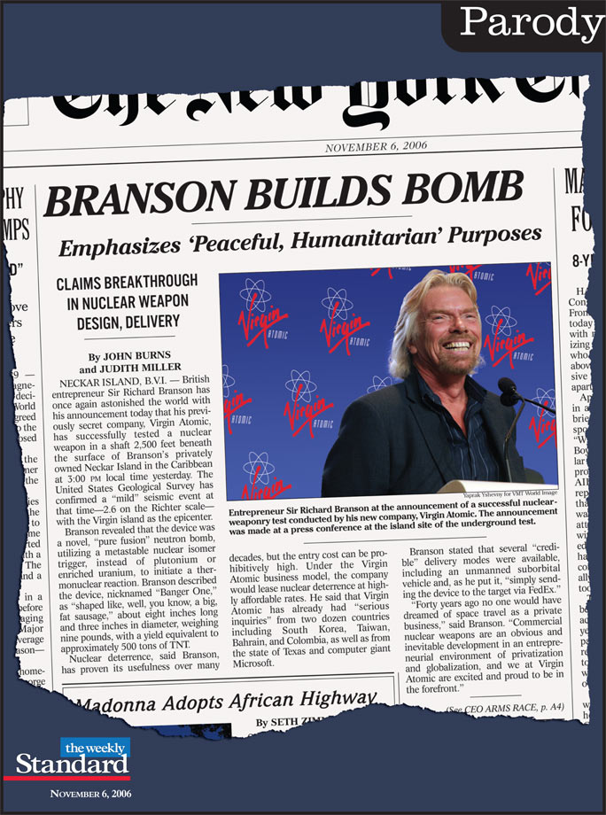 Richard Branson explores the nuclear market.
