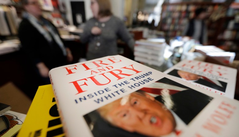 The D.C.-based bookstore Kramerbooks reportedly released 75 copies of the controversial book at midnight that sold out in just two minutes. (AP Photo/Charles Rex Arbogast)