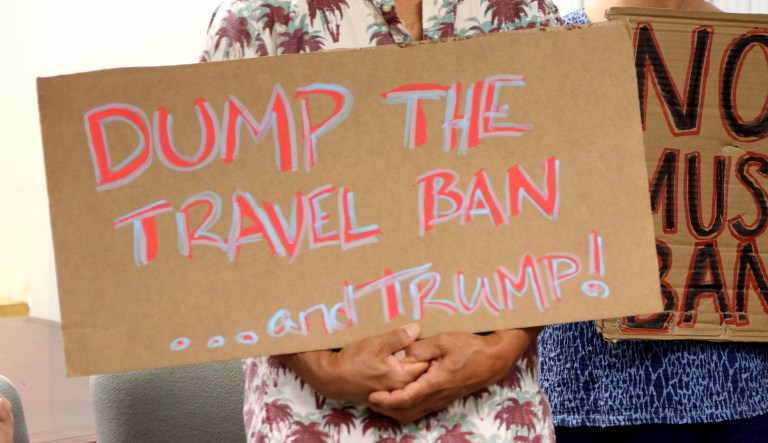 A federal judge in Hawaii blocked the Trump administration from enforcing its latest travel ban, just hours before it was set to take effect. On Wednesday, a Maryland judge blocked the the president's new travel policy. (AP Photo/Caleb Jones, File)
