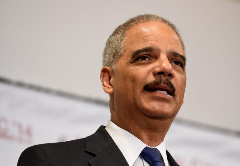 Outgoing Attorney General Eric Holder speaks at the Voting Rights Brain Trust event Friday during the 2014 Congressional Black Caucus Annual Legislative Conference in Washington. (AP Photo/Molly Riley)