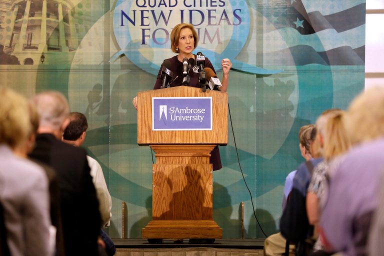 Carly Fiorina is also the genuine Hillary Clinton, but an example of how an actual woman who does not have special advantages (such as being the wife of a really good politician) can manage to rise in the world. (AP Photo)Â 