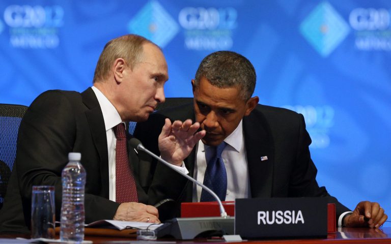 President Obama listens to Russia's President Vladimir Putin before the opening a G-20 Summit in Los Cabos, Mexico, on June 18, 2012. (AP/Andres Leighton)