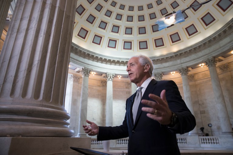 Corker said during his interview that the bill's debate has not occurred as he would have preferred. (AP Photo/J. Scott Applewhite)
