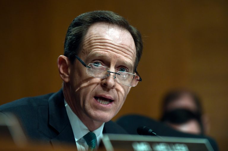 Sen. Pat Toomey, R-Pa., who delivered the GOP address, urged Americans to call their senators and representatives and demand that they vote against the deal.Â (AP Photo/Susan Walsh)