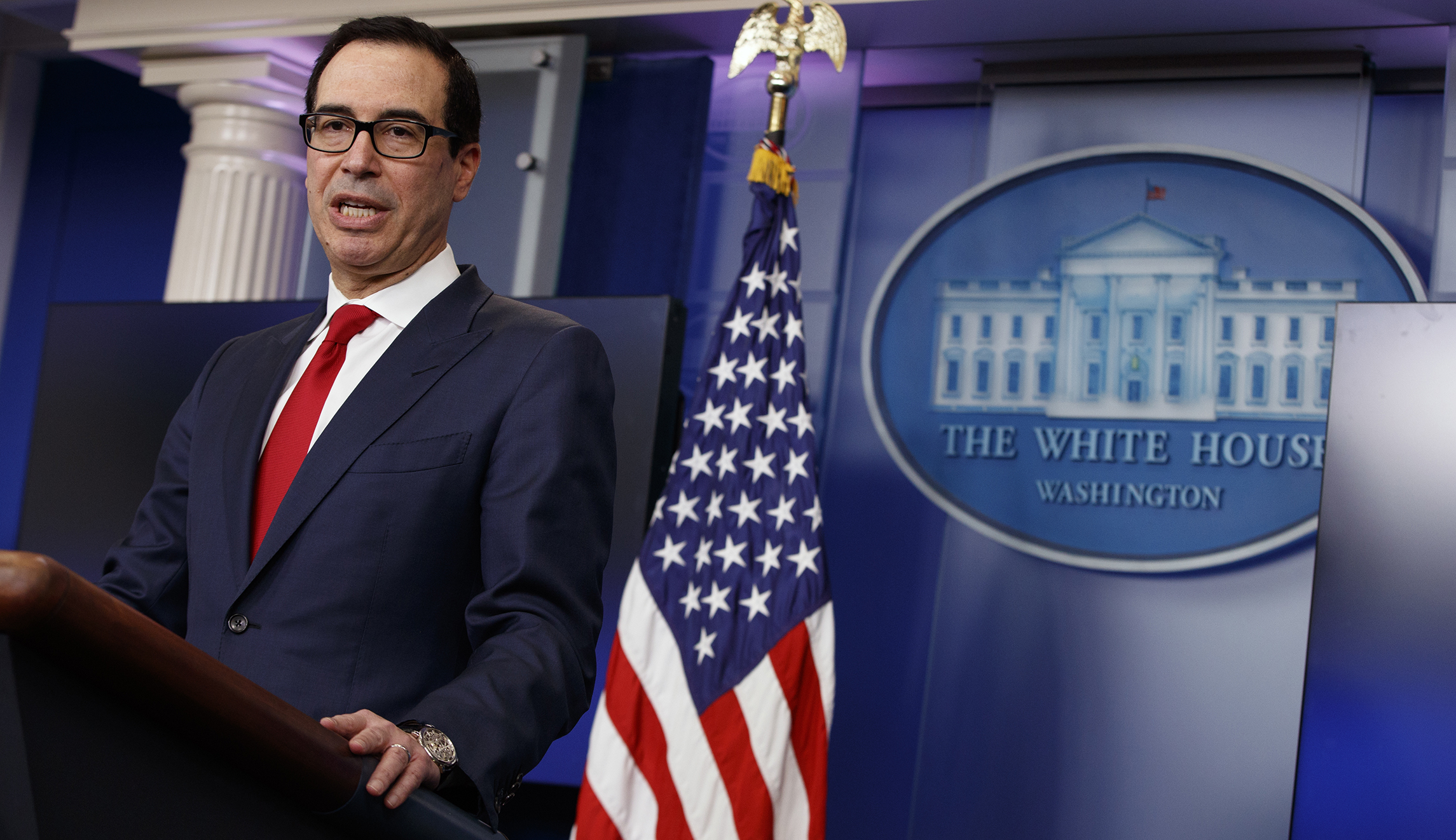Steven Mnuchin: ‘Makes no sense’ for Trump to say if he accepts Putin’s denial on election interference