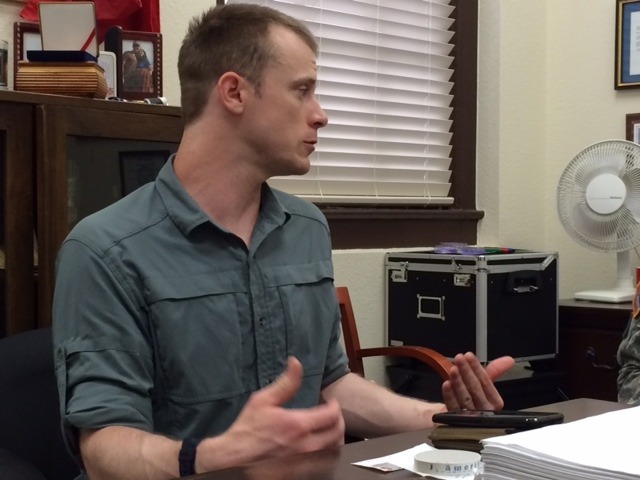 U.S. Army Sgt. Bowe Bergdahl prepares to be interviewed by Army investigators earlier this month. (AP Photo/Eugene R. Fidell)