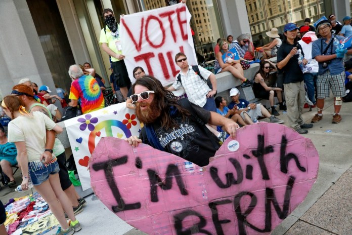 The convention has been marked by party infighting and anger among Bernie Sanders backers who believed they would be able to contest the nomination of Clinton on Tuesday. (AP Photo)