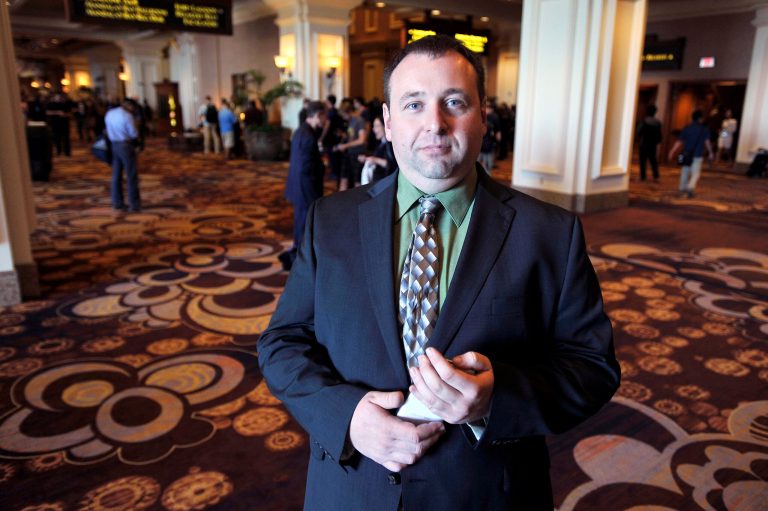 Chief Information Security Officer Alex Holden of Hold Security, LLC appears during the Black Hat USA 2014 cyber security conference on Wednesday, Aug. 6, 2014, in Las Vegas. Russian hackers have stolen 1.2 billion user names and passwords in a series of Internet heists affecting 420,000 websites, according to Holden, whose firm uncovered the breach. (AP Photo/David Becker)