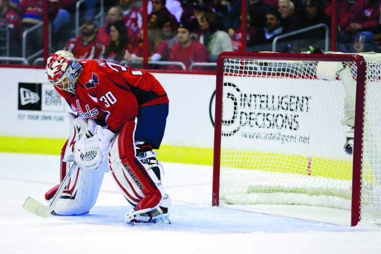 Alex Brandon/AP
In his first start of the year, goalie Michal Neuvirth allowed four goals in the second period as the Capitals lost their third straight game to begin the season.